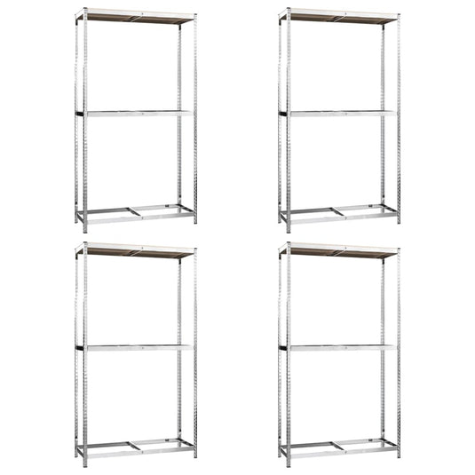 VidaXL Bandenrekken 2-laags 4 st 110x40x180 cm staal zilverkleurig