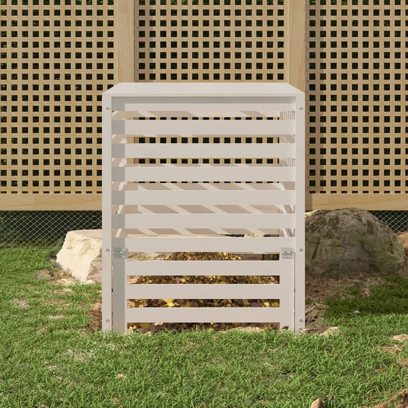Load image into Gallery viewer, Vidaxl compostbak 82,5x82,5x99,5 cm massief grenenhout wit

