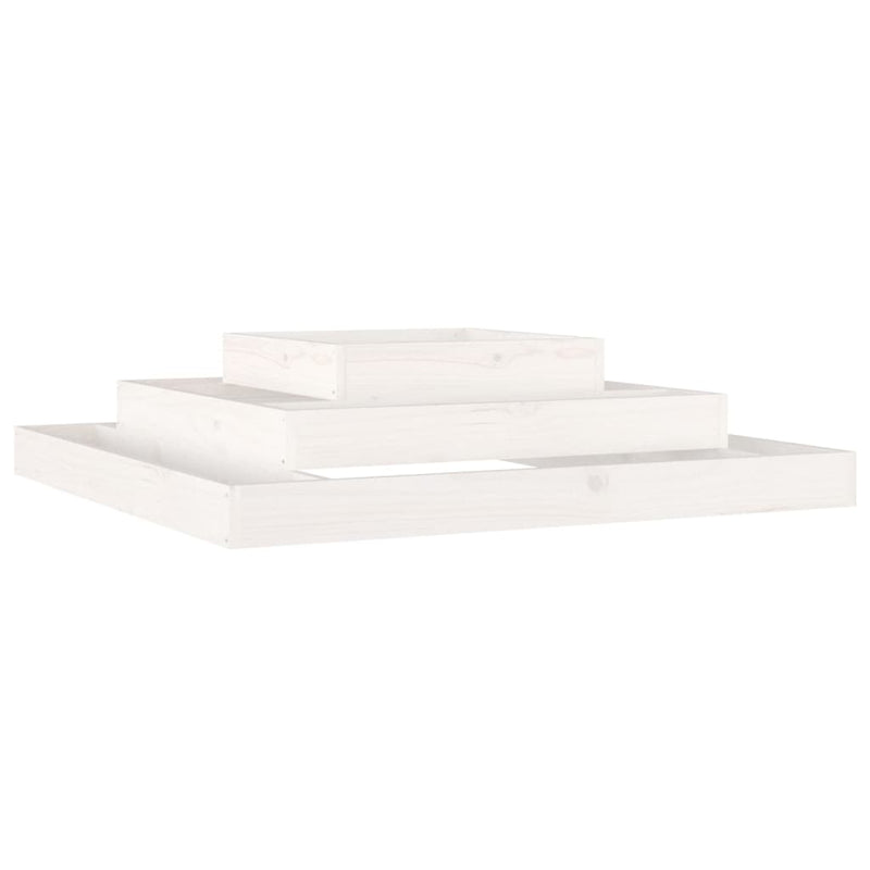 Load image into Gallery viewer, Vidaxl plantenbak 110x110x27 cm massief grenenhout wit
