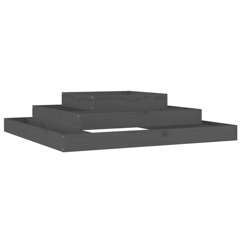 Load image into Gallery viewer, Vidaxl plantenbak 110x110x27 cm massief grenenhout grijs
