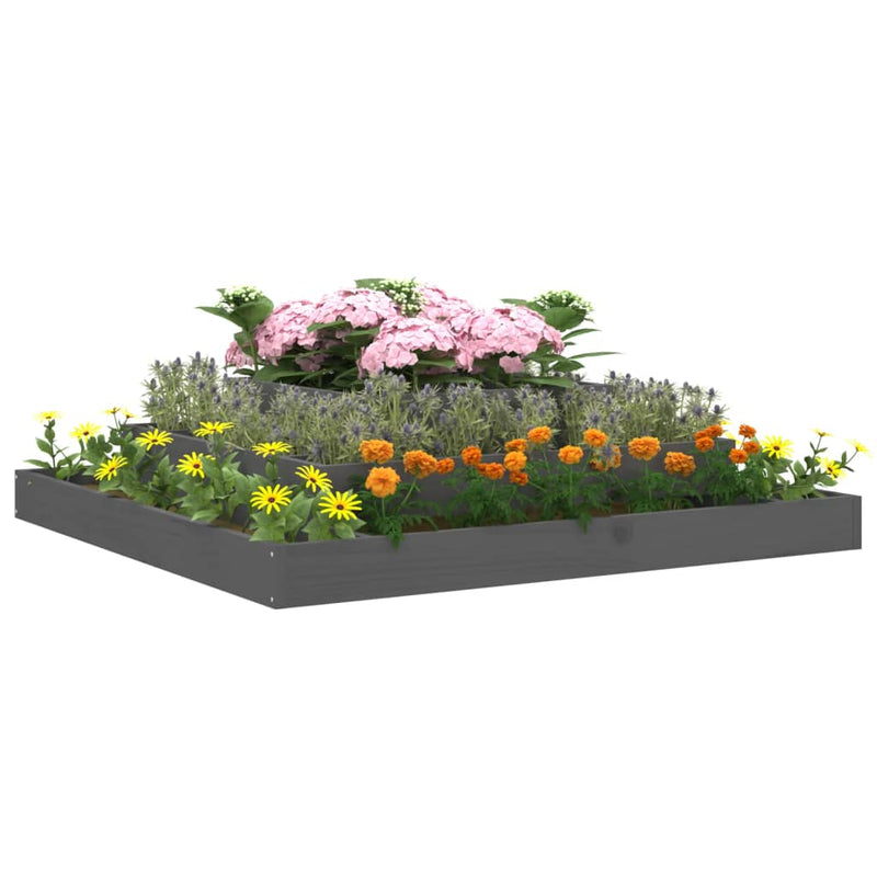 Load image into Gallery viewer, Vidaxl plantenbak 110x110x27 cm massief grenenhout grijs
