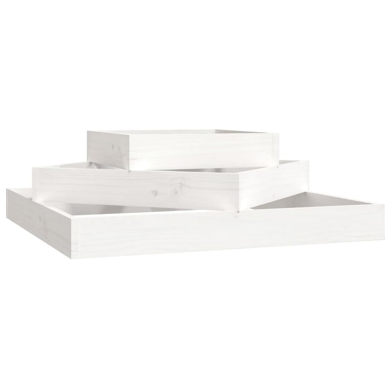 Load image into Gallery viewer, Vidaxl plantenbak 83x83x27 cm massief grenenhout wit
