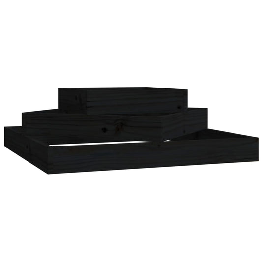 VidaXL Plantenbak 83x83x27 cm massief grenenhout zwart