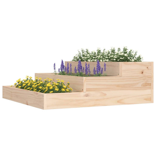 Vidaxl plantenbak 78x78x27 cm massief grenenhout