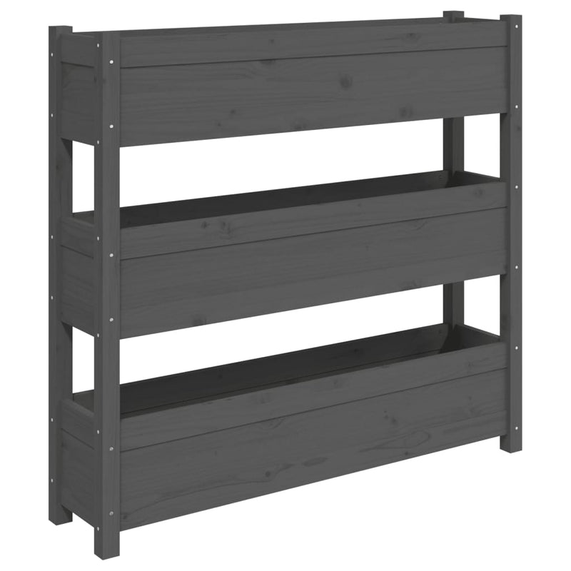 Load image into Gallery viewer, Vidaxl plantenbak 112x25x104,5 cm massief grenenhout grijs
