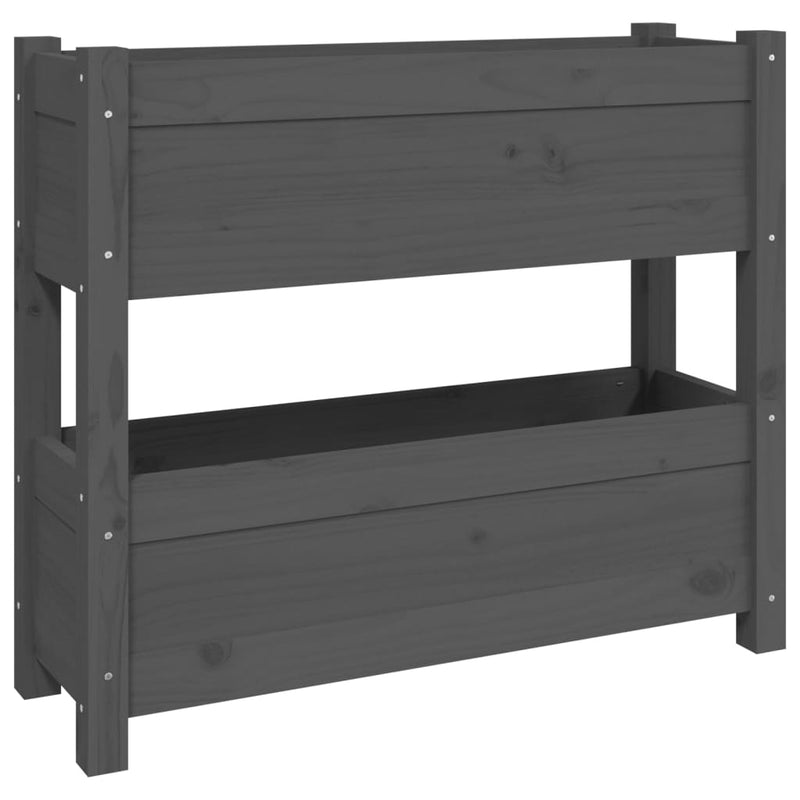 Load image into Gallery viewer, Vidaxl plantenbak 77x25x66 cm massief grenenhout grijs
