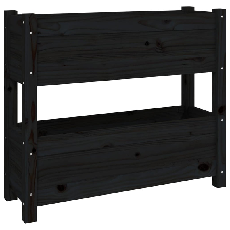 Load image into Gallery viewer, Vidaxl plantenbak 77x25x66 cm massief grenenhout zwart
