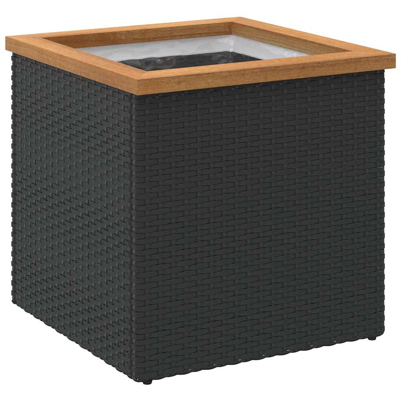 Chargez l'image dans la visionneuse de la galerie, Vidaxl plantenbak 40x40x40 cm poly rattan zwart
