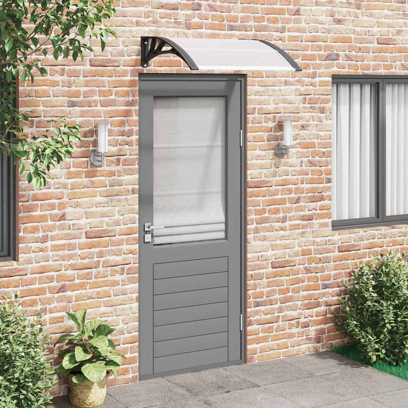 Load image into Gallery viewer, Vidaxl deurluifel 80x75 cm polycarbonaat zwart en transparant
