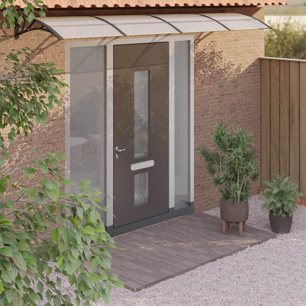 Vidaxl deurluifel 350x75 cm polycarbonaat zwart en transparant