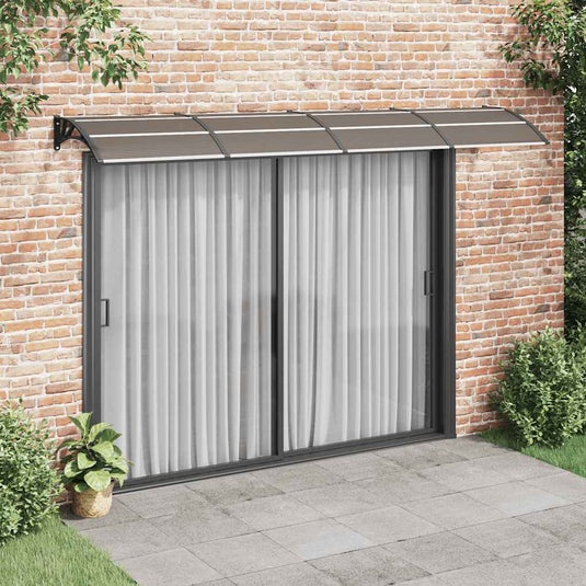 Vidaxl deurluifel 350x75 cm polycarbonaat zwart en transparant