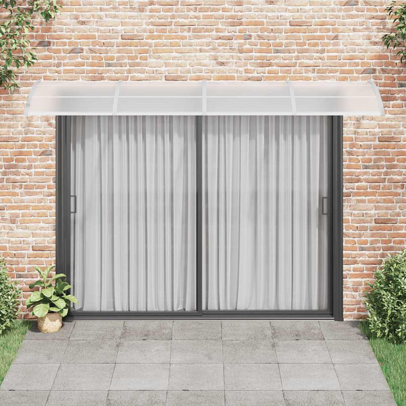 Load image into Gallery viewer, Vidaxl deurluifel 350x75 cm polycarbonaat grijs en transparant
