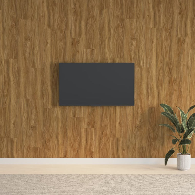Afbeelding laden in galerijviewer, Vidaxl wandpanelen houtlook 2,06 m² pvc bruin
