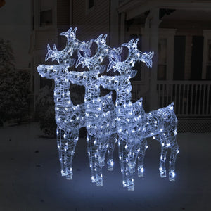 Vidaxl kerstversiering rendier 3 st 60x16x100 cm acryl