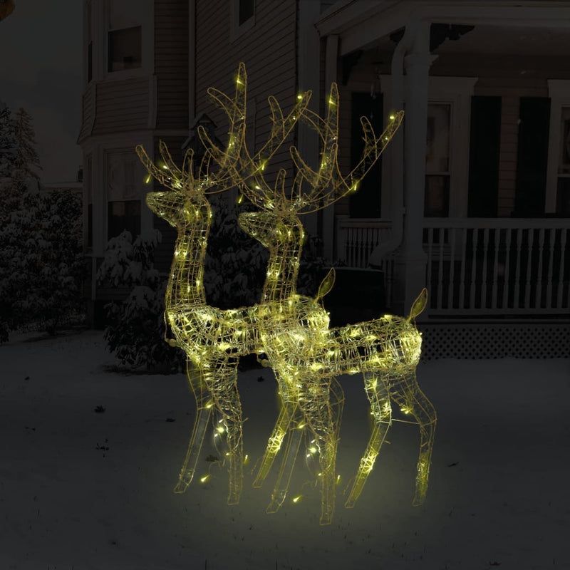 Load image into Gallery viewer, VidaXL Kerstversieringen rendier 2 st 120 cm acryl warmwit
