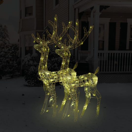 VidaXL Kerstversieringen rendier 2 st 120 cm acryl warmwit