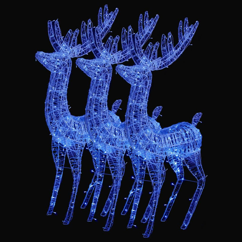 Load image into Gallery viewer, VidaXL Kerstdecoratie rendier XXL 3 st 250 LED's blauw 180 cm acryl

