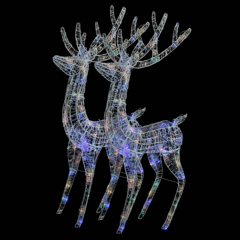 Load image into Gallery viewer, VidaXL Kerstdecoratie rendier XXL 2 st 250 LED meerkleurig 180cm acryl
