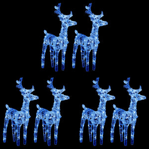 Vidaxl kerstrendieren 6 st 240 led's acryl blauw