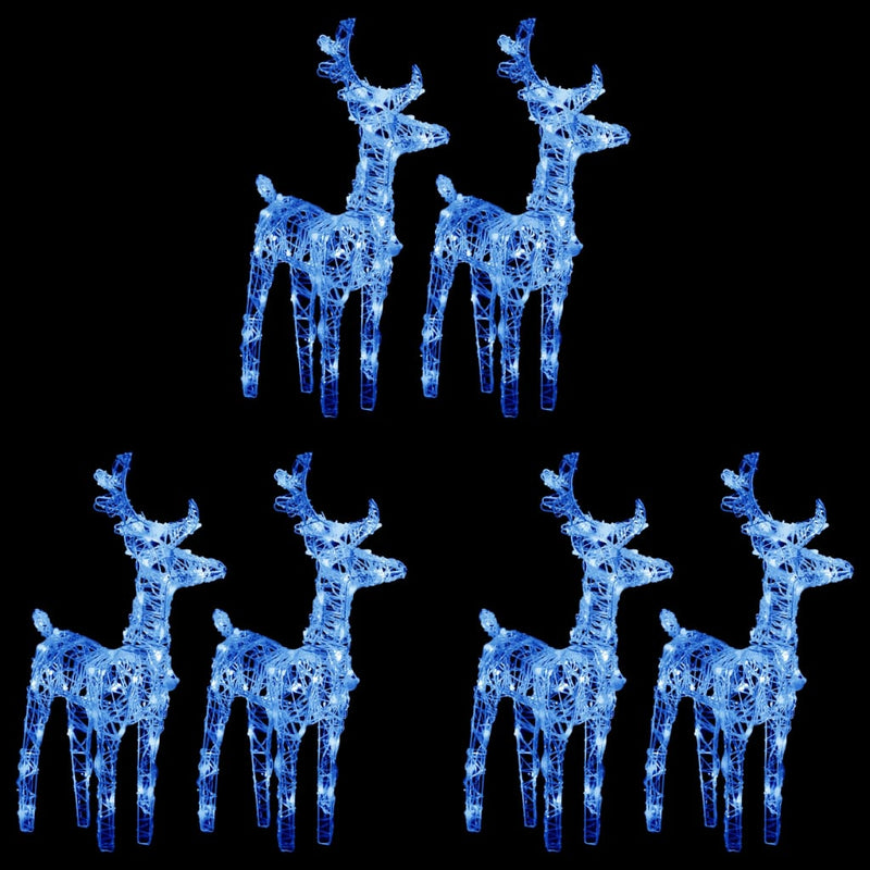 Chargez l'image dans la visionneuse de la galerie, Vidaxl kerstrendieren 6 st 240 led's acryl blauw
