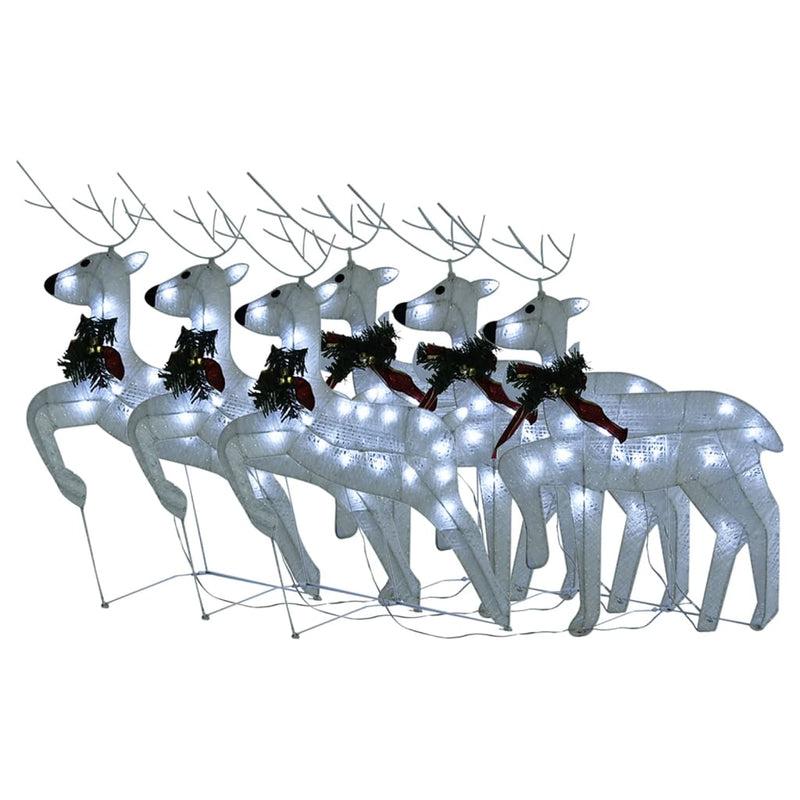 Load image into Gallery viewer, VidaXL Kerstrendieren 6 st 120 LED's wit
