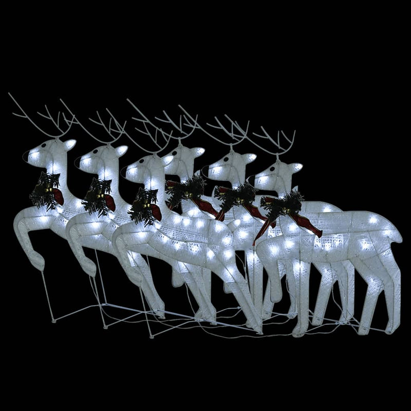 Load image into Gallery viewer, VidaXL Kerstrendieren 6 st 120 LED's wit
