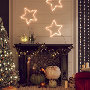 Vidaxl kerstfiguren sterren met 48 led's 2 st 56 cm warmwit