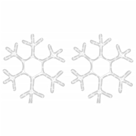 Vidaxl kerstfiguur sneeuwvlok met led's 2 st 38x37 cm warmwit