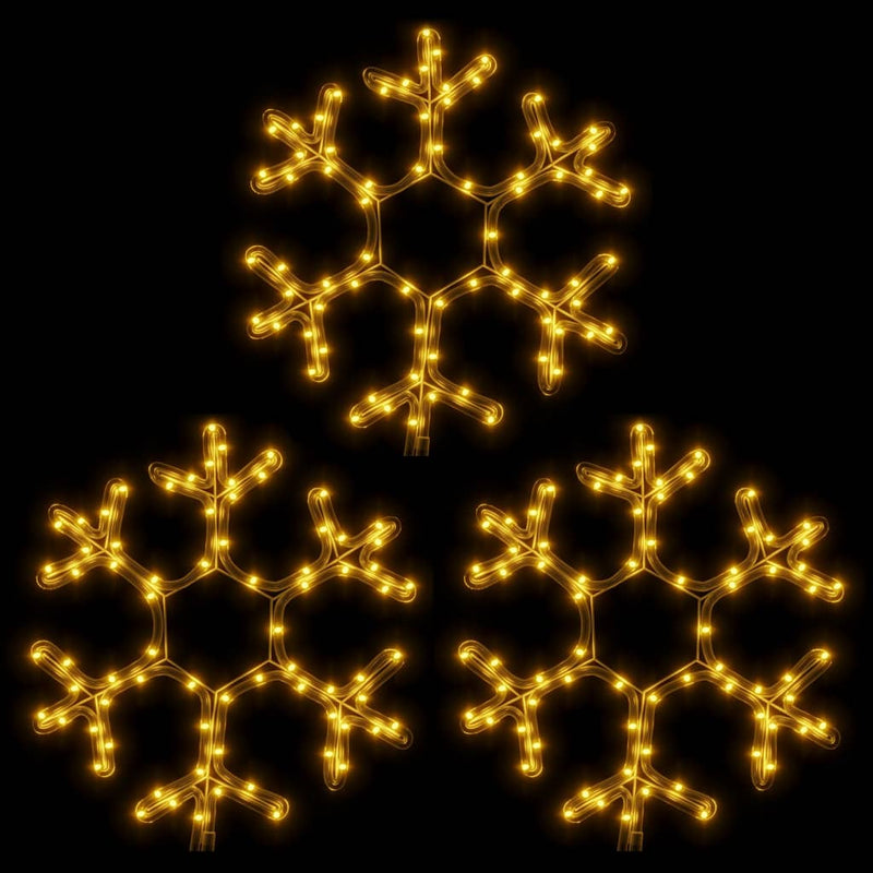 Chargez l'image dans la visionneuse de la galerie, Vidaxl kerstfiguur sneeuwvlok met led's 3 st 38x37 cm warmwit
