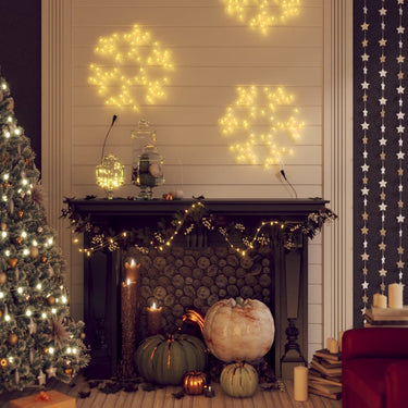 Vidaxl kerstfiguur sneeuwvlok met led's 3 st 38x37 cm warmwit