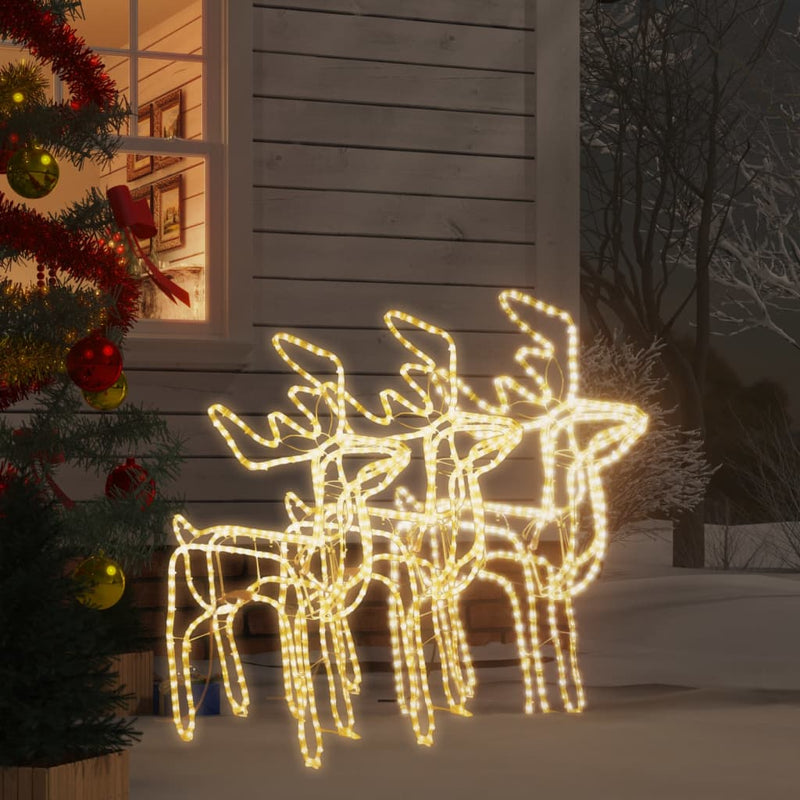 Load image into Gallery viewer, VidaXL Kerstfiguur rendier 3 st 76x42x87 cm warmwit
