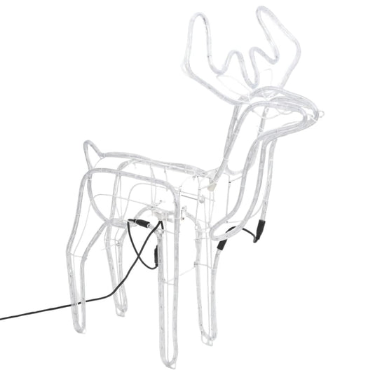VidaXL Kerstfiguur rendier met bewegende kop 2 st warmwit
