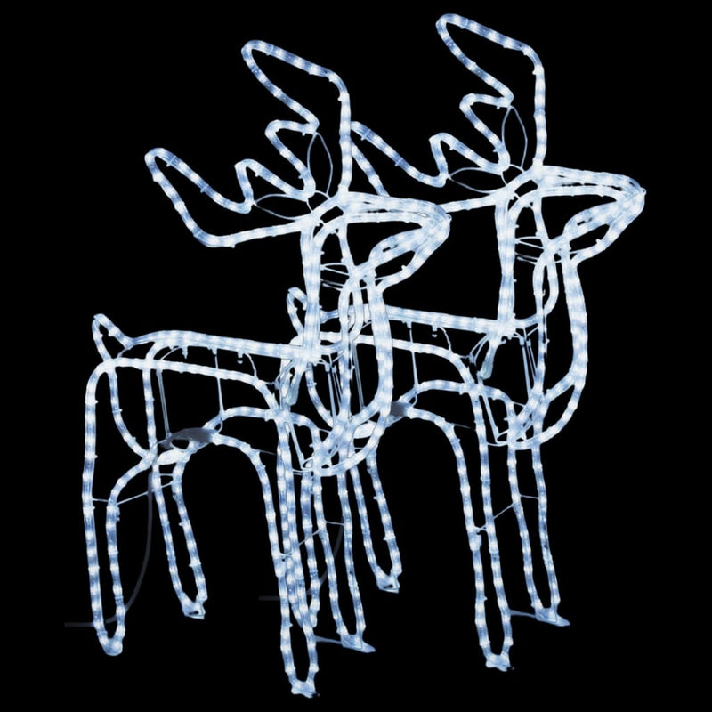 Load image into Gallery viewer, VidaXL Kerstfiguur rendier 2 st 76x42x87 cm koudwit
