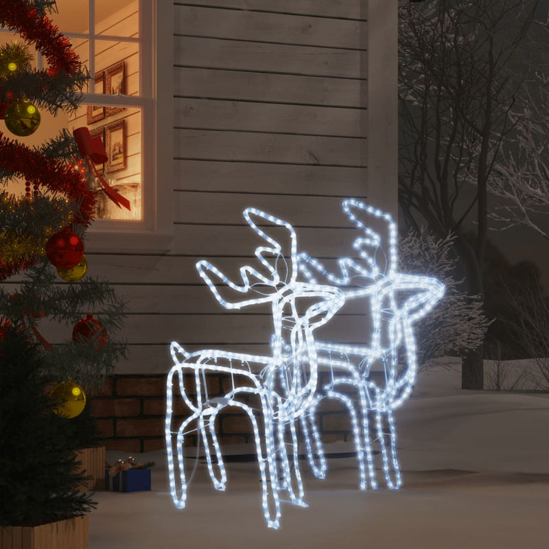 Load image into Gallery viewer, VidaXL Kerstfiguur rendier 2 st 76x42x87 cm koudwit

