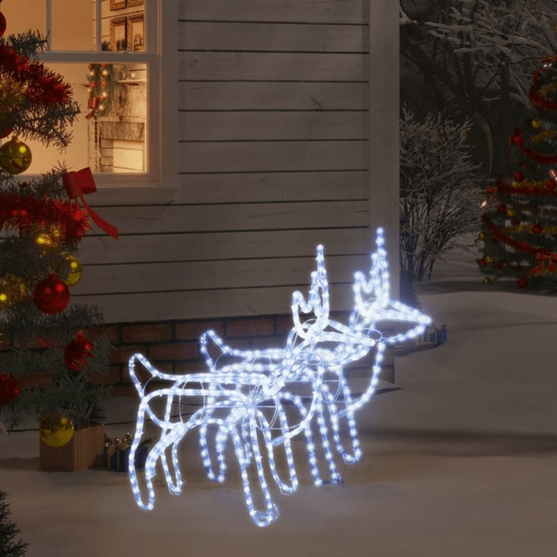 Load image into Gallery viewer, VidaXL Kerstfiguur rendier 2 st 60x30x60 cm koudwit
