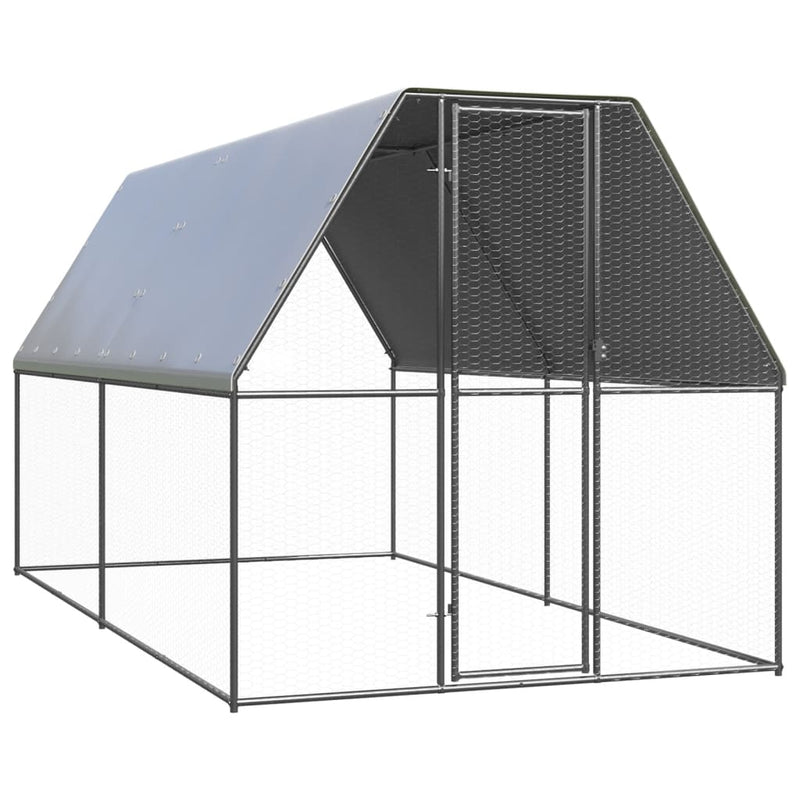 Load image into Gallery viewer, VidaXL Buitenhok voor kippen 2x4x2 m gegalvaniseerd staal
