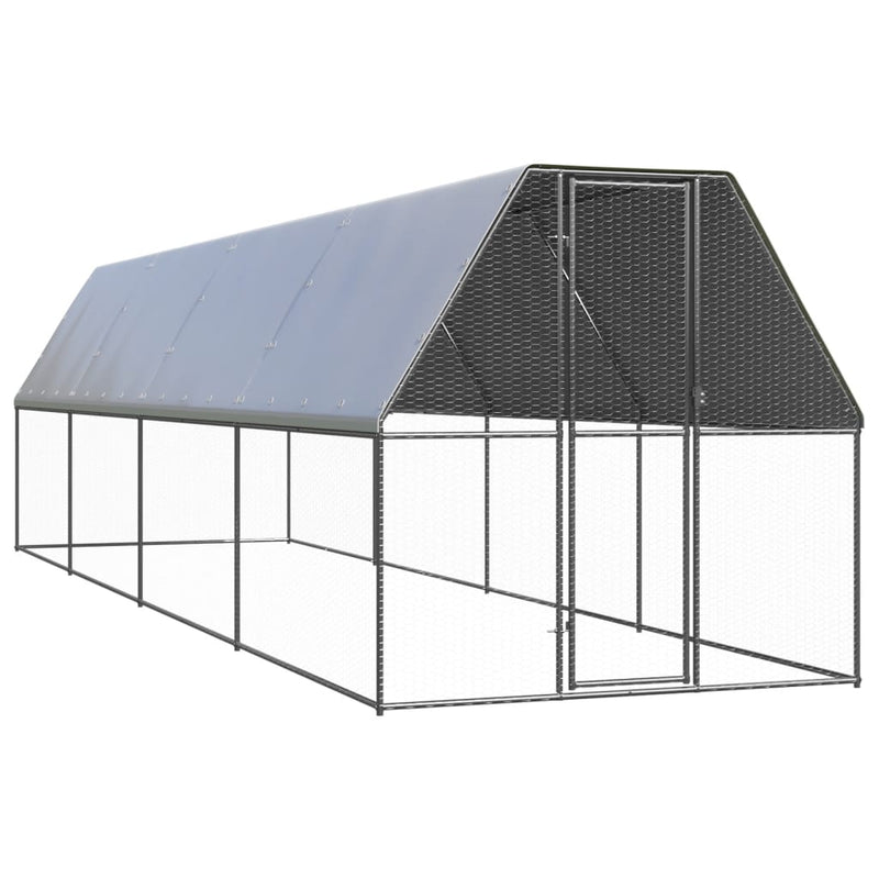 Load image into Gallery viewer, VidaXL Buitenhok voor kippen 2x8x2 m gegalvaniseerd staal
