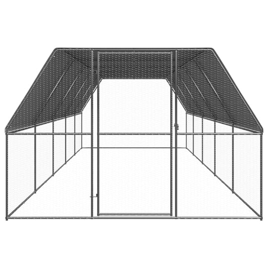 VidaXL Buitenhok voor kippen 3x10x2 m gegalvaniseerd staal