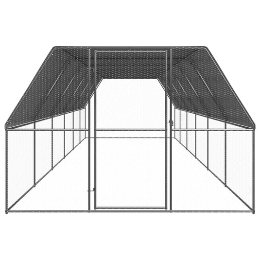 VidaXL Buitenhok voor kippen 3x12x2 m gegalvaniseerd staal