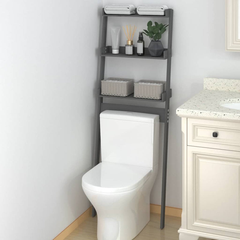Load image into Gallery viewer, VidaXL Toiletrek 63,5x32x179 cm massief grenenhout grijs
