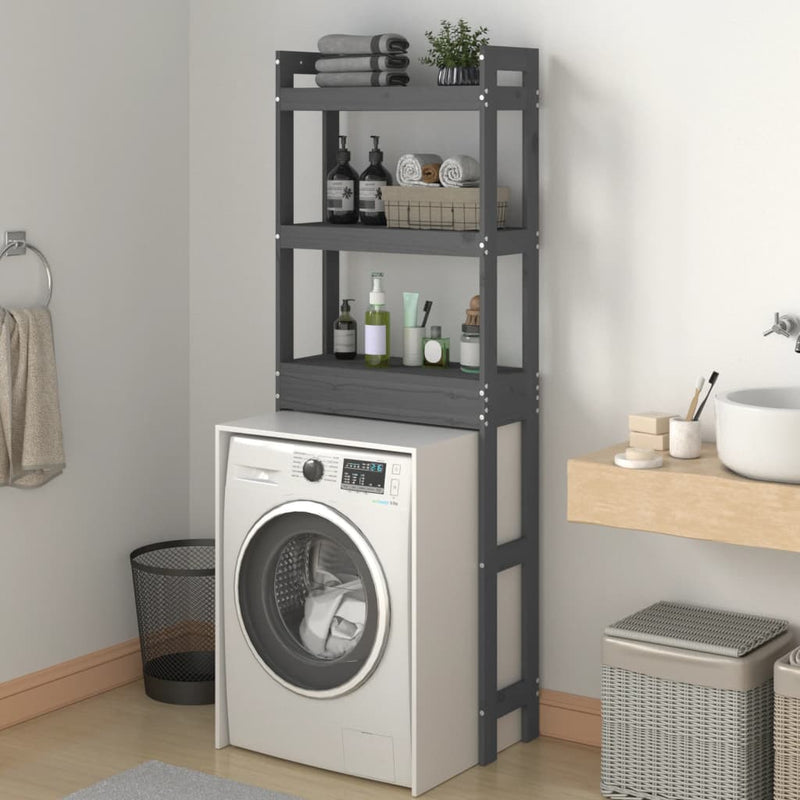 Load image into Gallery viewer, Vidaxl toiletrek 63x26x171 cm massief grenenhout grijs

