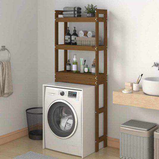 Vidaxl toiletrek 63x26x171 cm massief grenenhout honingbruin