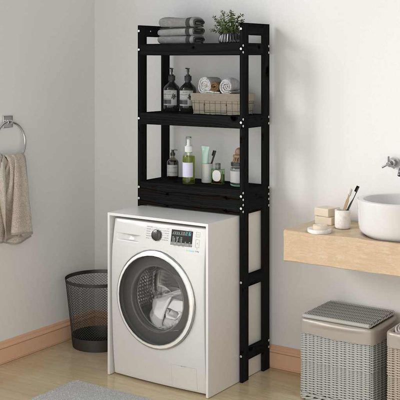 Load image into Gallery viewer, Vidaxl toiletrek 63x26x171 cm massief grenenhout zwart
