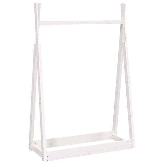 Vidaxl kledingrek 100x45x150 cm massief grenenhout wit
