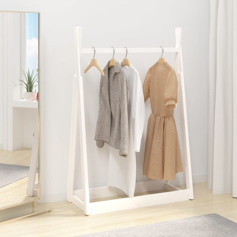 Load image into Gallery viewer, Vidaxl kledingrek 100x45x150 cm massief grenenhout wit
