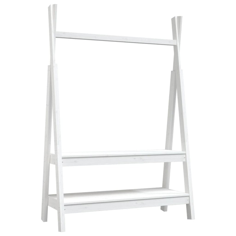 Load image into Gallery viewer, Vidaxl kledingrek 100x45,5x150 cm massief grenenhout wit
