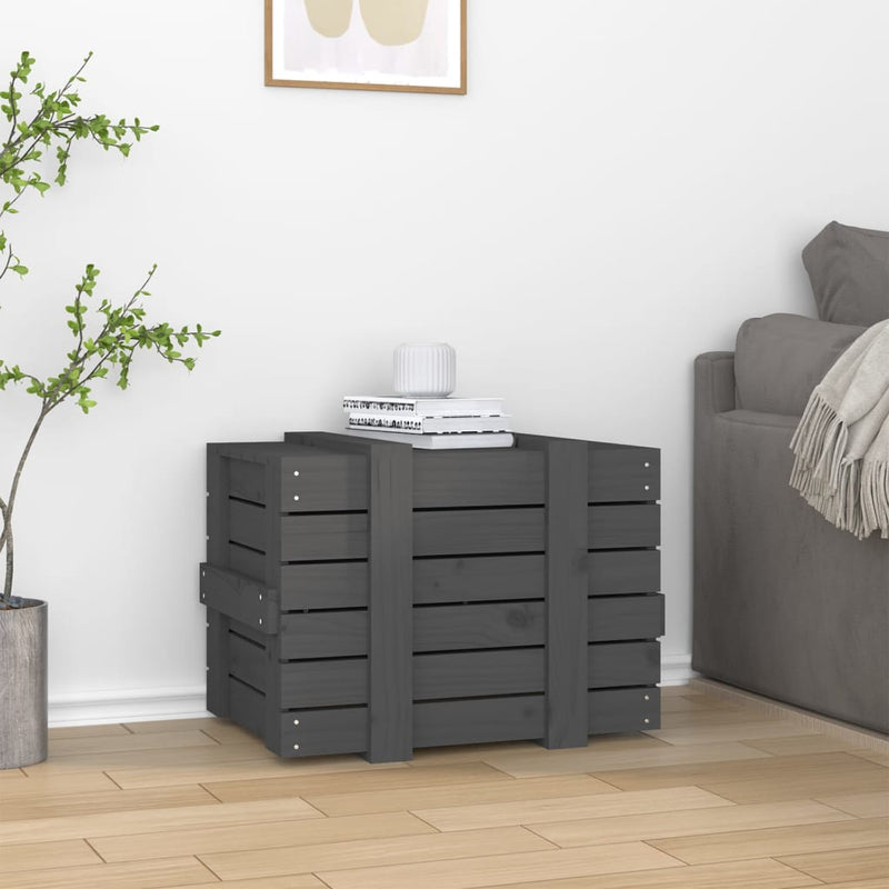 Load image into Gallery viewer, Vidaxl opbergbox 58x40,5x42 cm massief grenenhout grijs
