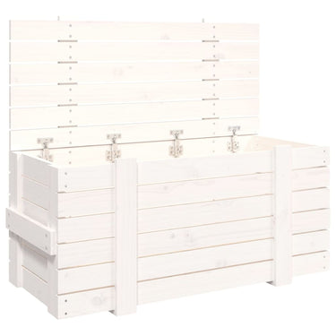 Vidaxl opbergbox 91x40,5x42 cm massief grenenhout wit