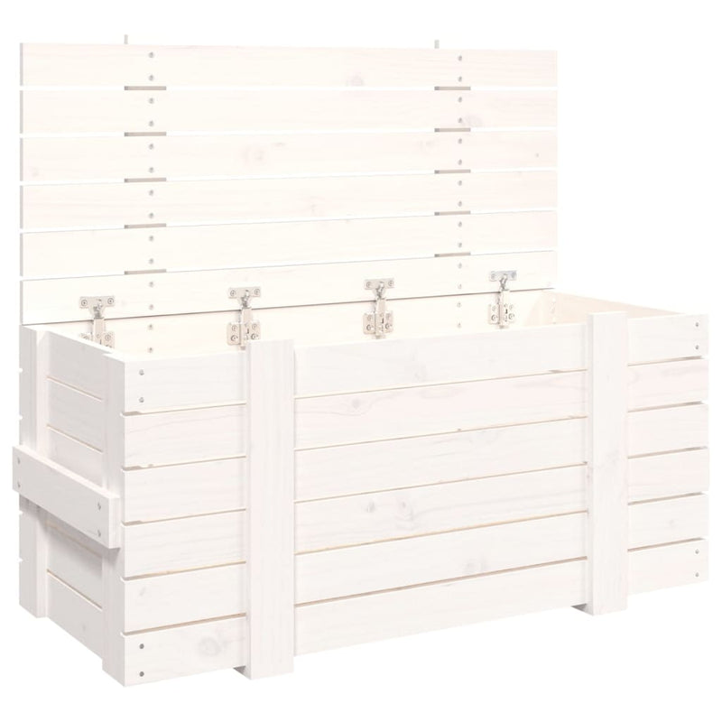 Load image into Gallery viewer, Vidaxl opbergbox 91x40,5x42 cm massief grenenhout wit
