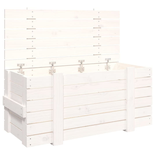 Vidaxl opbergbox 91x40,5x42 cm massief grenenhout wit